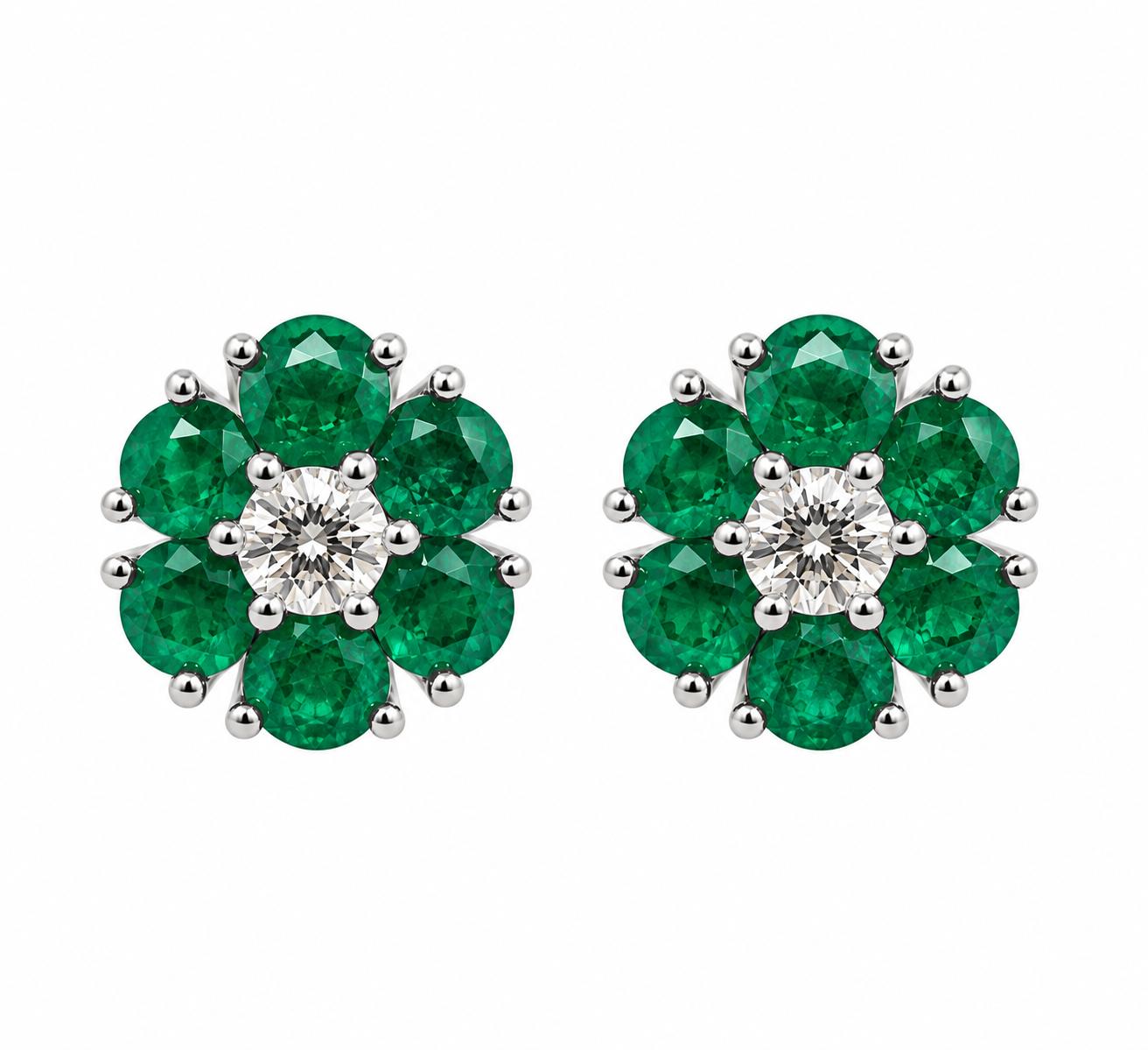 1.36 ct Flower Earrings