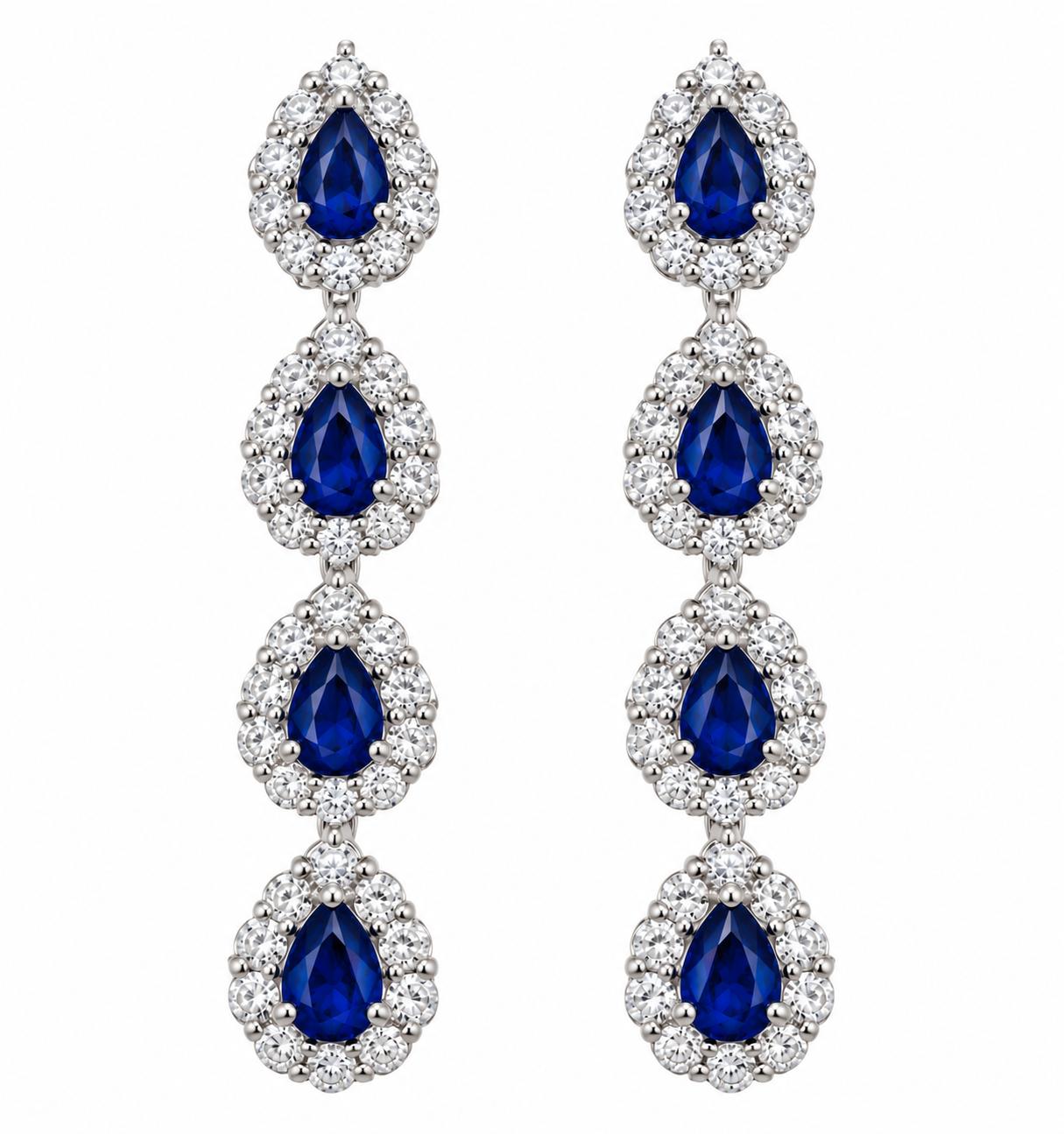 Shown in 14K White Gold with Blue Sapphire