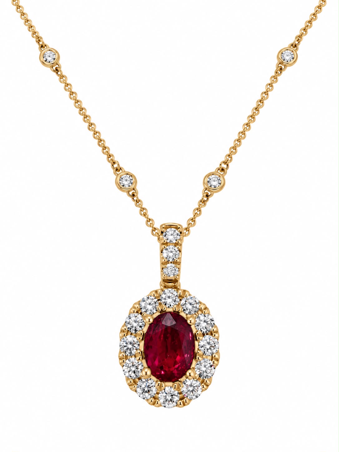 Shown in 18K Yellow Gold with Ruby